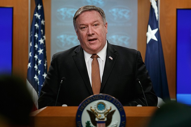 Secretary of State Mike Pompeo speaks during a news conference at the State Department, Friday, March 15, 2019 in Washington. (AP Photo/Carolyn Kaster)