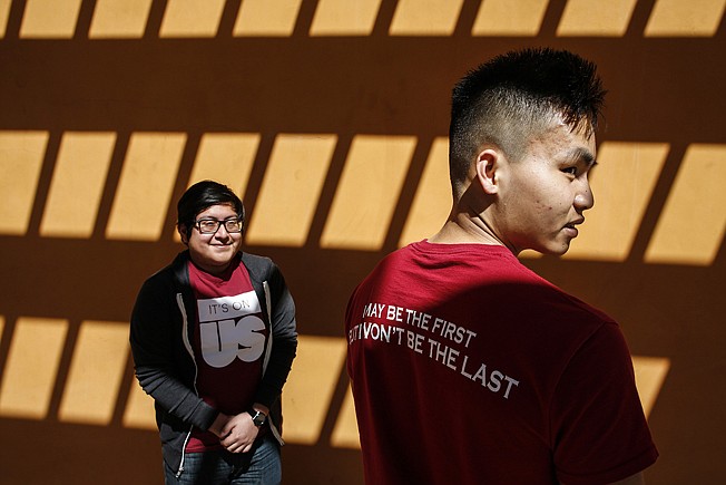 Claremont-McKenna College students Tony Chau, right, and Julian Hernandez are both first-generation students. Neither were surprised to hear of the recent admissions scandal, saying such activities were widely known. 