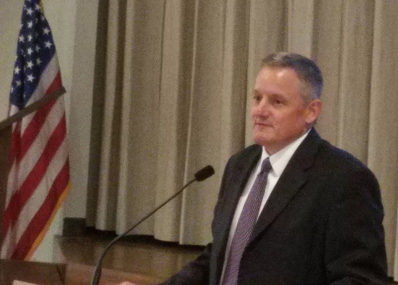 Rep. Bruce Westerman, R-Hot Springs, speaks Tuesday to the Texarkana USA Chamber of Commerce.