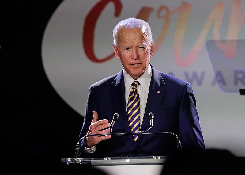 Former Vice President Joe Biden speaks at the Biden Courage Awards, Tuesday, March 26, 2019, in New York. (AP Photo/Frank Franklin II)