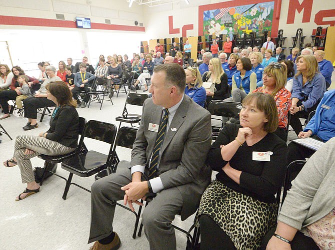 Jefferson City Public Schools Superintendent Larry Linthacum attends the JCPS Middle Schools 25th Anniversary Reception on Tuesday at Lewis and Clark Middle School. Current and former students, families and staff members celebrated the event. Lewis and Clark and Thomas Jefferson opened in 1993.