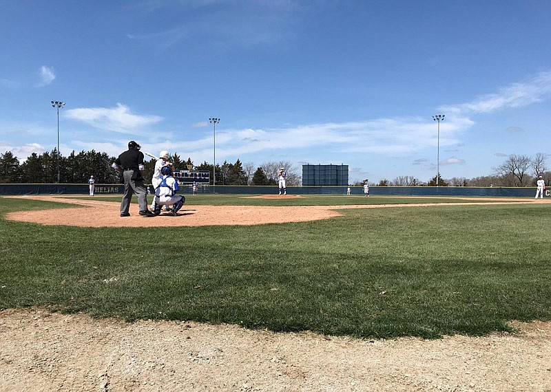 The sun shines Saturday, April 6, 2019, for the start of the Capital City Invitational fifth-place game between Blair Oaks and Lutheran: St. Charles.