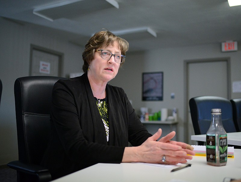 Sally Ince/ News Tribune
Bethany Graves (Watson), Owner 354 Safety Services, LLC., talks about safety training March 6, 2019 at the 354 Safety Services office. Bethany has worked in safety and health for more than 25 years, working in construction and general industries, oil and gas, education, and the nuclear industry and has been a Certified Safety Professional and involved in the American Society of Safety Engineers since 1995.