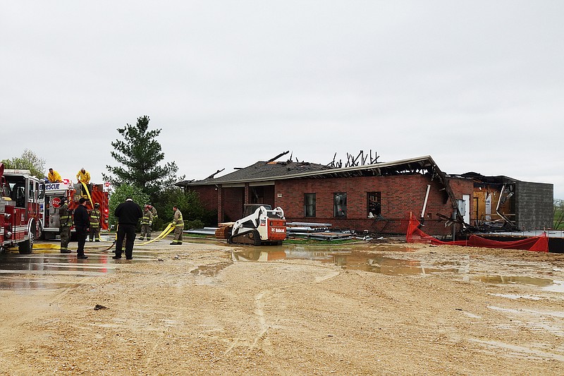 The Callaway County Ambulance District's new facility, under construction at 2614 Fairway Drive in Fulton, burned in the early morning of Thursday, April 18, 2019.