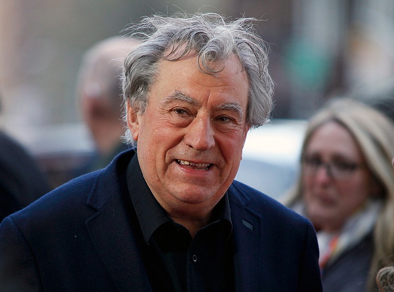 This April 24, 2015 file photo shows Terry Jones at a special Tribeca Film Festival screening of "Monty Python and the Holy Grail" in New York. Celebrations for the 40th anniversary of the Monty Python comedy classic "Life of Brian" are being somewhat overshadowed by the health news of  Jones. Jones is "very robust" although "on the downhill slope" due to dementia, according to his friend and colleague Michael Palin. Jones was diagnosed in 2015 with a form of dementia that impairs the ability to speak.(Photo by Andy Kropa/Invision/AP, File)
