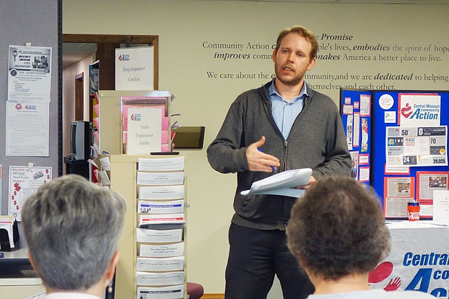 Roger Dyer, an attorney specializing in housing law, spoke at a landlord forum Thursday at Central Missouri Community Action. He shared the basics on tenant and landlord legal duties and rights.