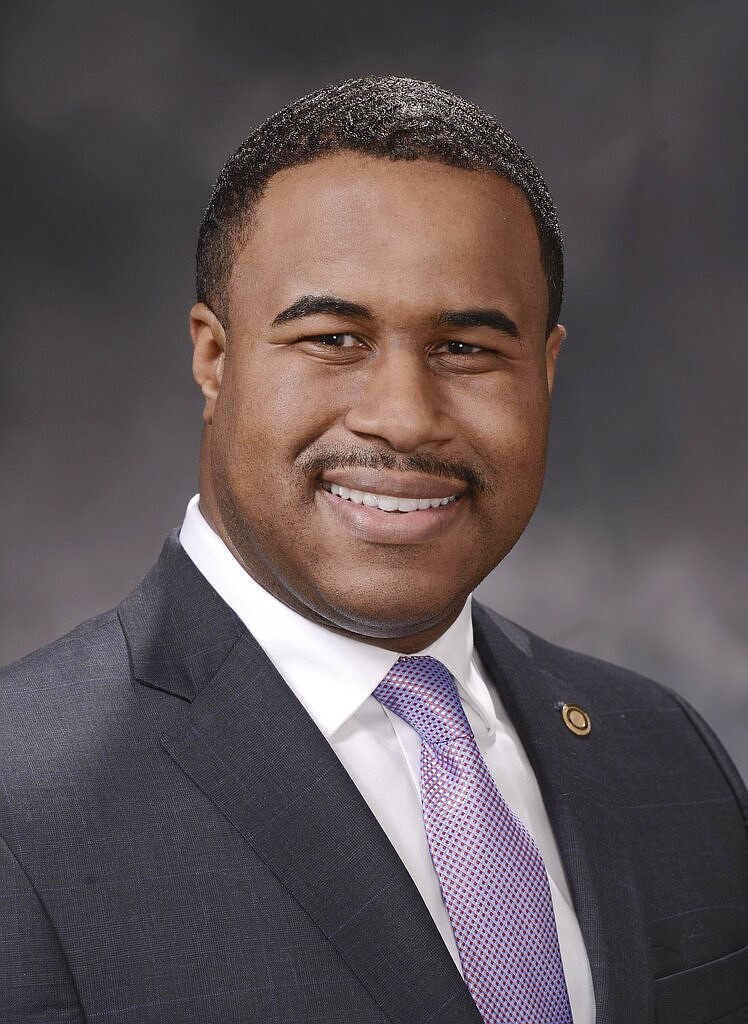 This undated photo released by the Missouri House of Representatives, Democratic Rep. DaRon McGee, of Kansas City is seen. The Missouri lawmaker has resigned after an investigation into a sexual harassment complaint found he engaged in "ethical misconduct" by repeatedly pursuing a relationship with an employee. It was printed in the House journal available Tuesday, April 30, 2019 along with a report by the House Ethics Committee finding that McGee had made repeated communications pursuing an "amorous relationship" with the legislative employee.