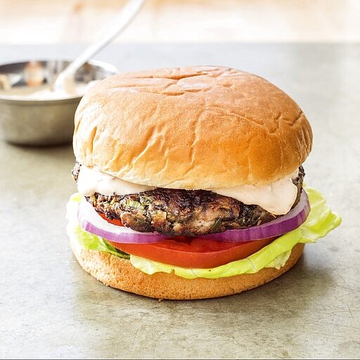 This photo provided by America's Test Kitchen shows a Black Bean Burger. (Carl Tremblay/America's Test Kitchen via AP)