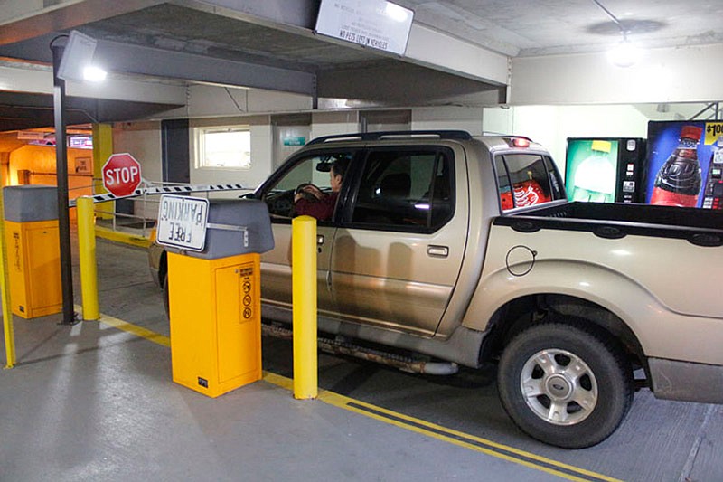 A Jefferson City motorist enters the city's parking garage on Madison Street in this Jan. 23, 2017 file photo.