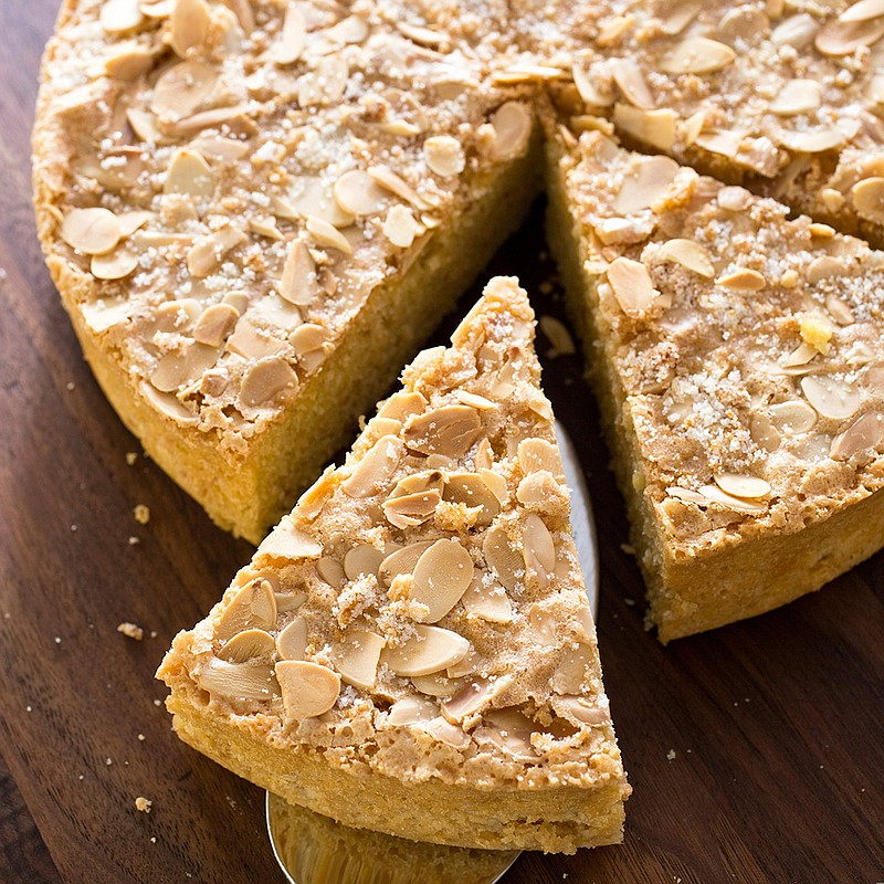 This undated photo provided by America's Test Kitchen in April 2019 shows an Italian Almond Cake in Brookline, Mass. This recipe appears in the cookbook "The Perfect Cake." (Carl Tremblay/America's Test Kitchen via AP)