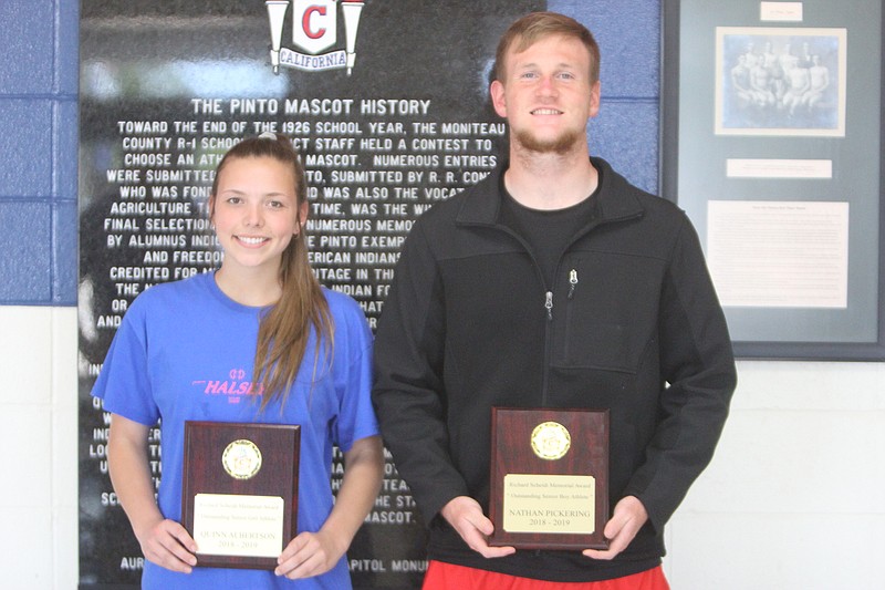 Quinn Albertson and Nathan Pickering won the Scheidt Award. The award is given to an athlete who has lettered in three sports in his or her senior year and has a 3.0 GPA.
