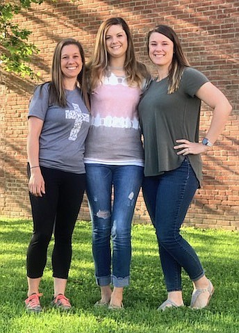 Three Moniteau County mothers, from left, Holly Bieri, Chelsea McGill and Laura Distler, have joined forces to bring back a farmer's market to California. The grand opening will be June 1, 2019, and will run every first and third Saturday until October. (Submitted photo)