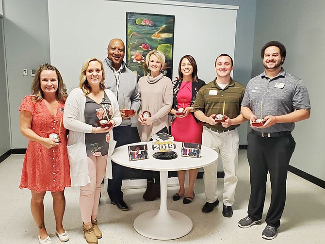 Pictured, from left, are Christy Donaldson, Hanna Lechner, Robert Boone, Jenna Houchins, Ashly Moore, Brian Hughes and Devin Johnson.