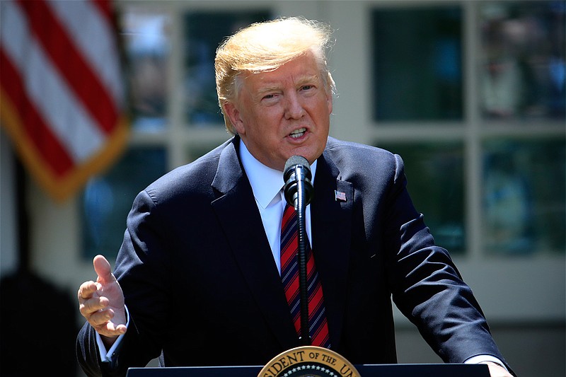 President Donald Trump speaks about modernizing the immigration system in the Rose Garden of the White House, Thursday, May 16, 2019, in Washington. (AP Photo/Manuel Balce Ceneta)