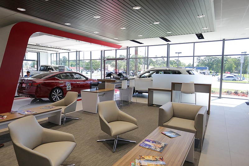 Smith-Mankins Nissan dealership on Summerhill Road in Texarkana, Texas on Friday, April 26, 2019. Smith-Mankins recently redesign the building from the outside to the inside.