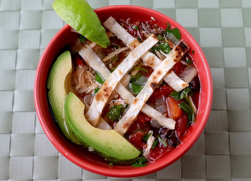 Chicken tortilla soup made with a rotisserie chicken, Wednesday, April 24, 2019. (Hillary Levin/St. Louis Post-Dispatch/TNS)