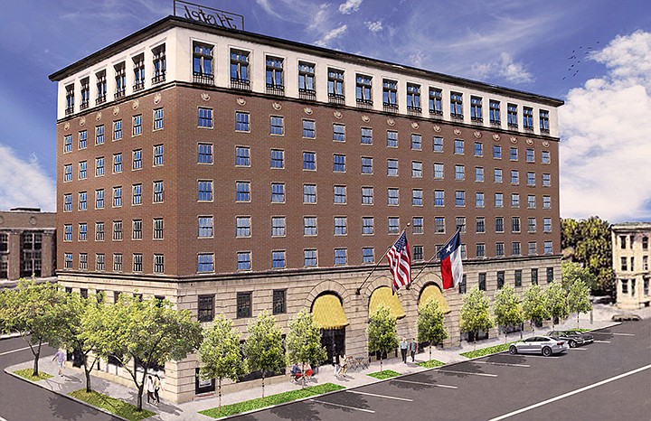 This artist's rendering shows what the Hotel Grim could look like after its $25 million rehabilitation. Illustration courtesy Cohen-Esrey Development Group
