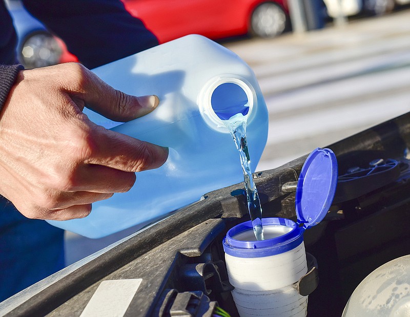 A teaspoon or less of Dawn to a gallon of store-bought windshield washing fluid is fine. Add too much, though, and it could cause streaking. (Dreamstime/TNS)