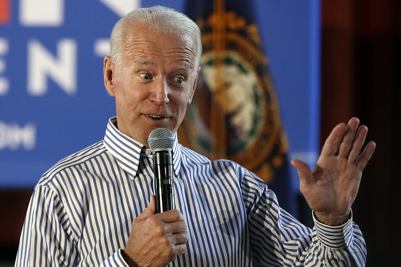 IN this June 4, 2019, photo, former vice president and Democratic presidential candidate Joe Biden speaks during a campaign event in Berlin, N.H. Tensions between Biden’s Catholicism and the demands of the modern Democratic Party came into sharp relief with his sudden reversal on whether federal money should pay for abortion services. (AP Photo/Elise Amendola)