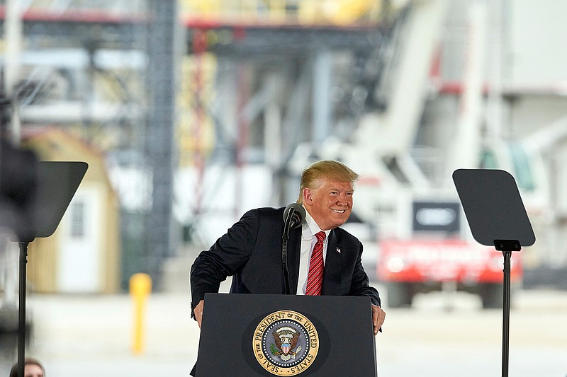 President Donald Trump speaks at Southwest Iowa Renewable Energy, an ethanol producer, in Council Bluffs, Iowa, Tuesday, June 11, 2019. (AP Photo/Nati Harnik)