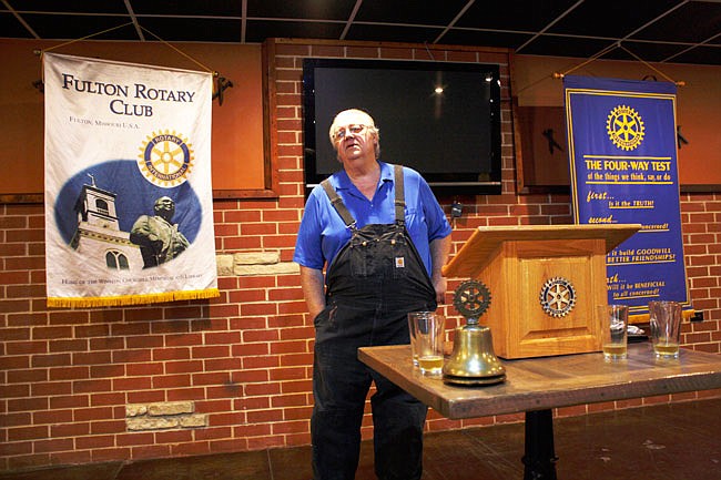 Rotary Club guest speaker Tom Clapp presents on the "Drunken History of Callaway County" at Wednesday's meeting. The speech covered moments of foolishness in Callaway County's storied history.