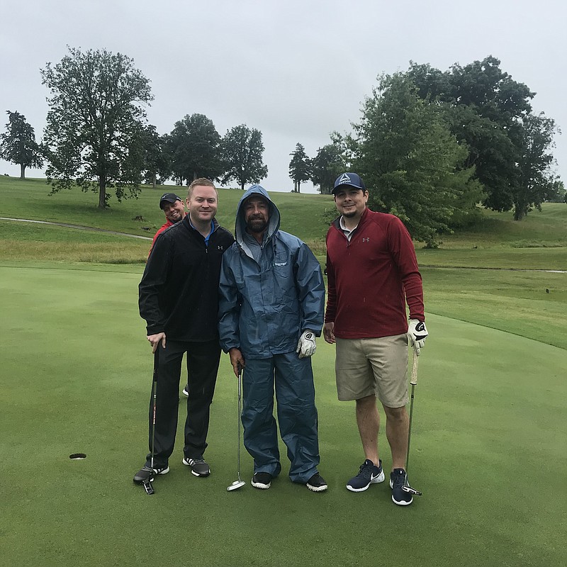 Aaron Spieler, Rick Wehmeir, Nolan Engelbrecht, with Darin Porter participated in the Chamber of Commerce Golf Tournament at the California Country Club on June 12. (Photo courtesy of Jen Wehmeir)