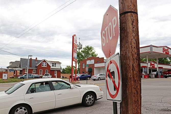 A car rolls through the intersection of Clark Avenue and East Dunklin Street in June 2019.