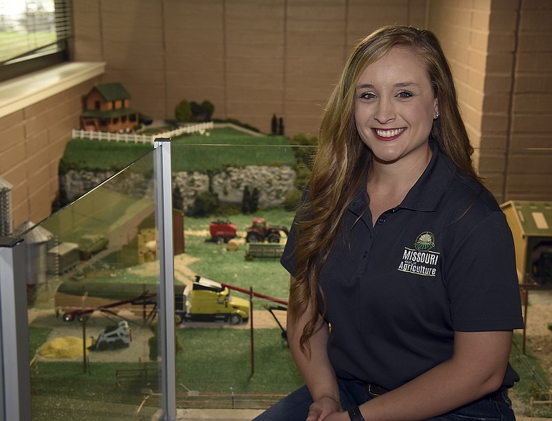 
Missouri Department of Agriculture's Taylor Tuttle poses in the lobby of the department's headquarters on Missouri Boulevard.