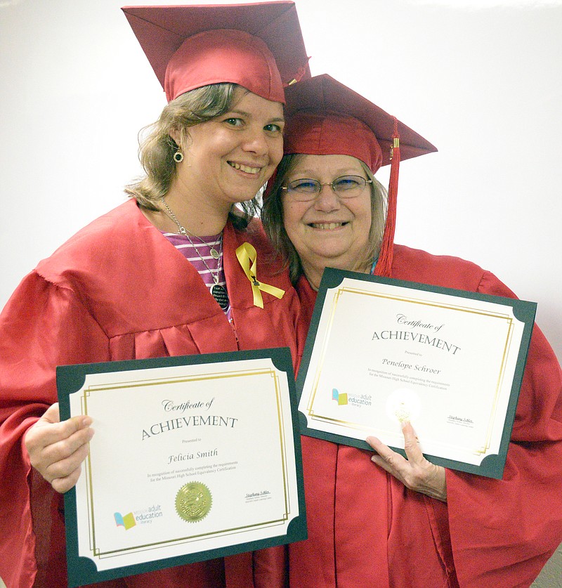 Felicia Smith and Penny Schroer are a daughter/mother pair who graduated from Jefferson City Public Schools' adult education class this year. They are from Fulton.