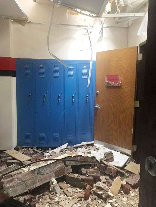 Photos taken in the immediate days after the May 22 tornado document some of the damage inside Simonsen 9th Grade Center.