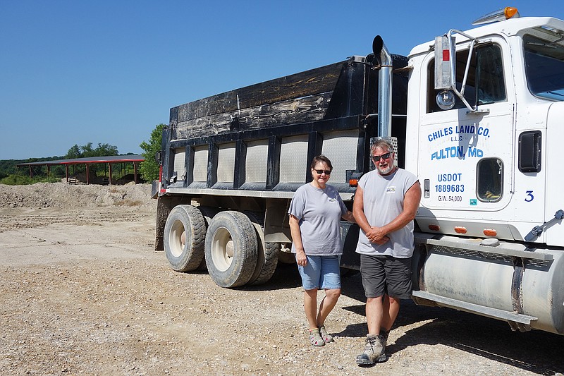 <p>Helen Wilbers/FULTON SUN Brenda Martin, left, and Richard Chiles are carrying on Callaway County’s tradition of clay mining. Chiles Works has operated near Fulton since 1998.</p>