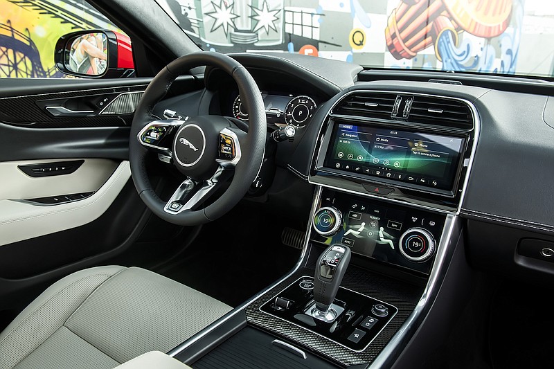 The 2020 Jaguar XE has an optional infotainment system and 12.3-inch interactive driver display. (James Lipman/Jaguar/TNS)