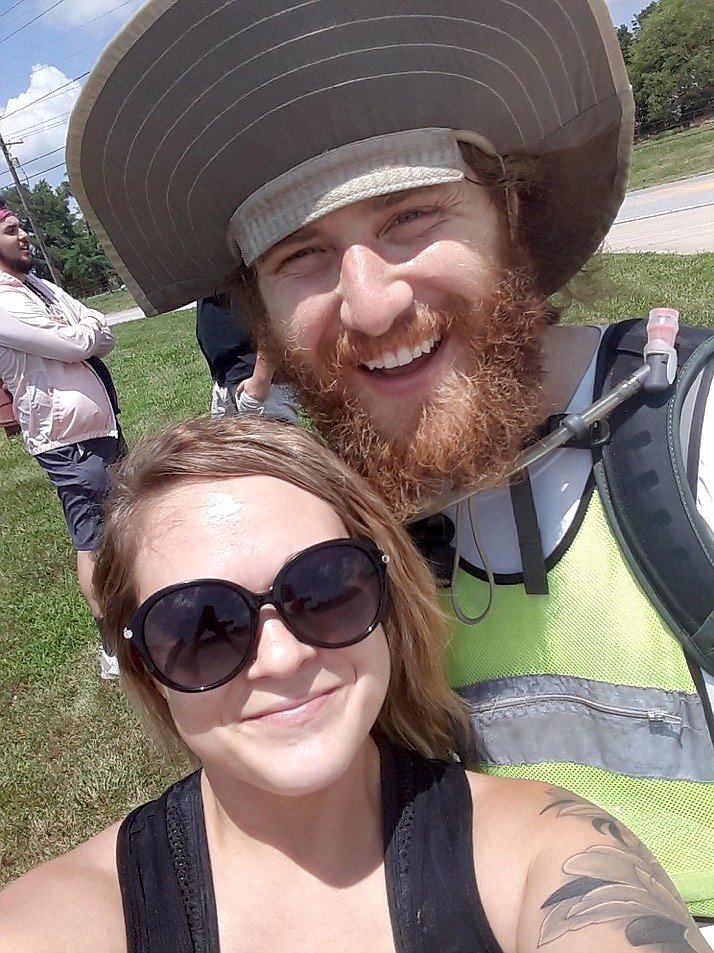 <p>Submitted</p><p>Amanda Hentges poses for a selfie with Mike Posner, an American musical artist, on July 2. Posner started his Walk Across America in April and stops for photos with fans along the way.</p>