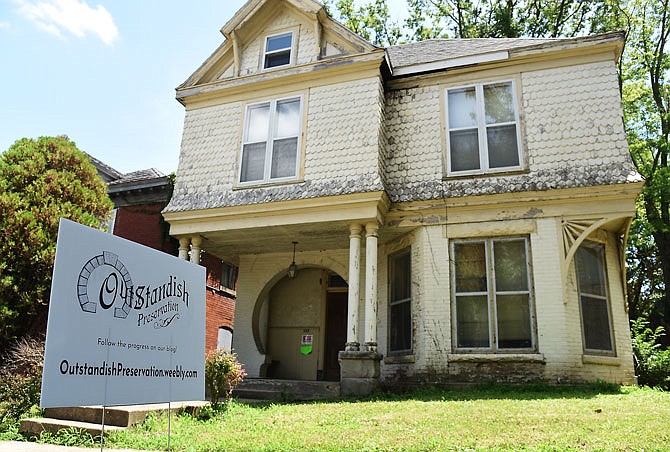 Amanda Burke Williams and Levi Williams are the new owners of this property at 103 Jackson St. and heard from the Jefferson City Historic Preservation Commission last night about their proposed rehabilitation work for the property and structure.