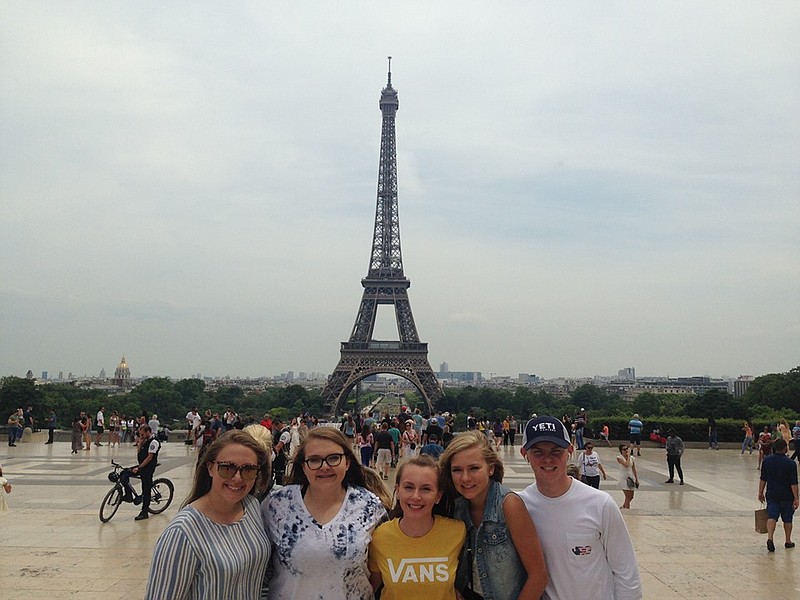 <p>submitted photo</p><p>Russellville FFA members Hanna Mueller, Sierra Mueller, Olivia Barnett, Natalie Kirchner and Isaac Dampf visit the Eiffel Tower on June 24.</p>