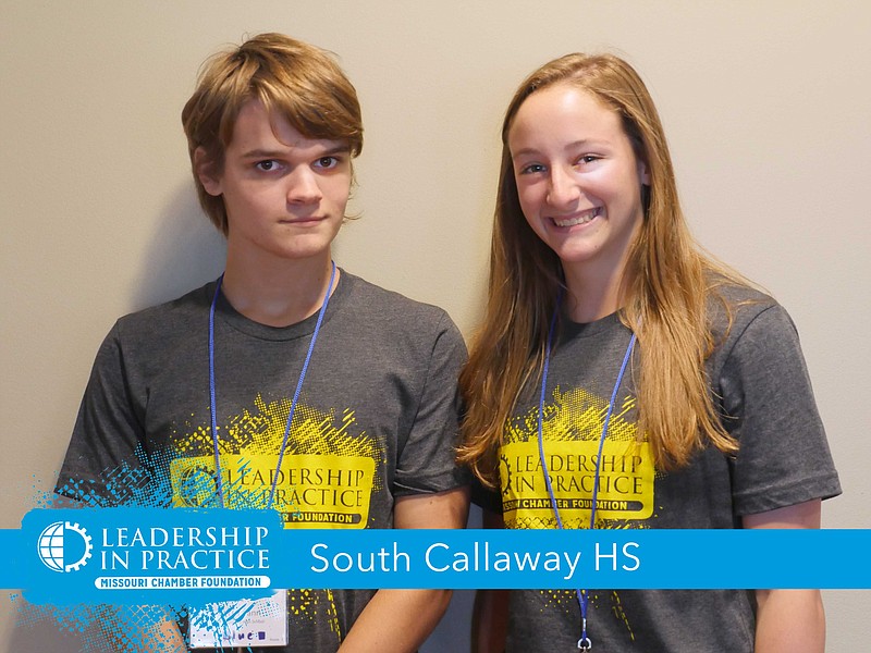 South Callaway High School students Heidi Benningfield, right, and Torin Fann attended the Missouri Chamber of Commerce and Industry Leadership in Practice forum in June. The conference aims to provide young Missourians with the opportunity to learn what it takes to be an effective leader. (Submitted photo)