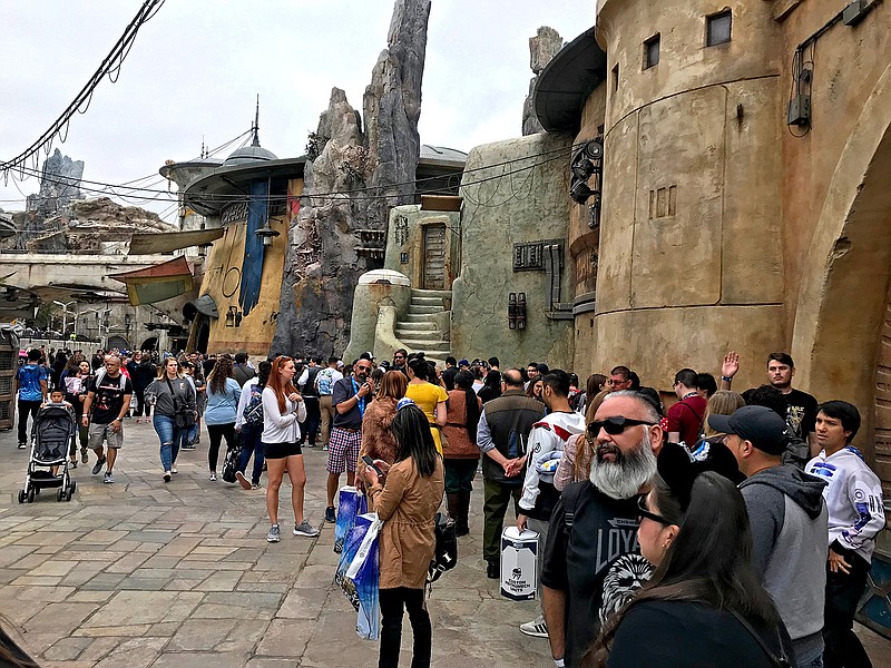 Opening day crowds at Star Wars: Galaxy's Edge at Disneyland in Anaheim, Calif. on Friday, May 31, 2019. (Hugo Martin/Los Angeles Times/TNS)
