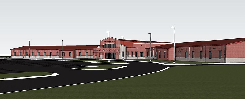 Rendering of the new Arkansas Middle School. (Submitted artwork)
