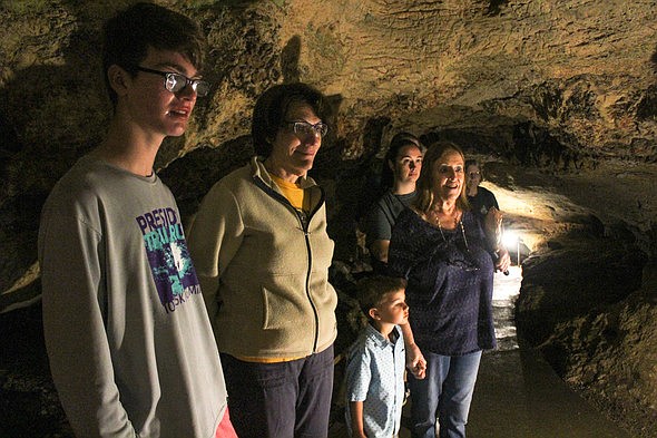 <p>Courtesy of Missouri Department of Conservation</p><p>Visitors learn about unique cave features inside Stark Caverns near Eldon during the Missouri Department of Conservation and Runge Nature Center’s Conservation Families: Caving event.</p>
