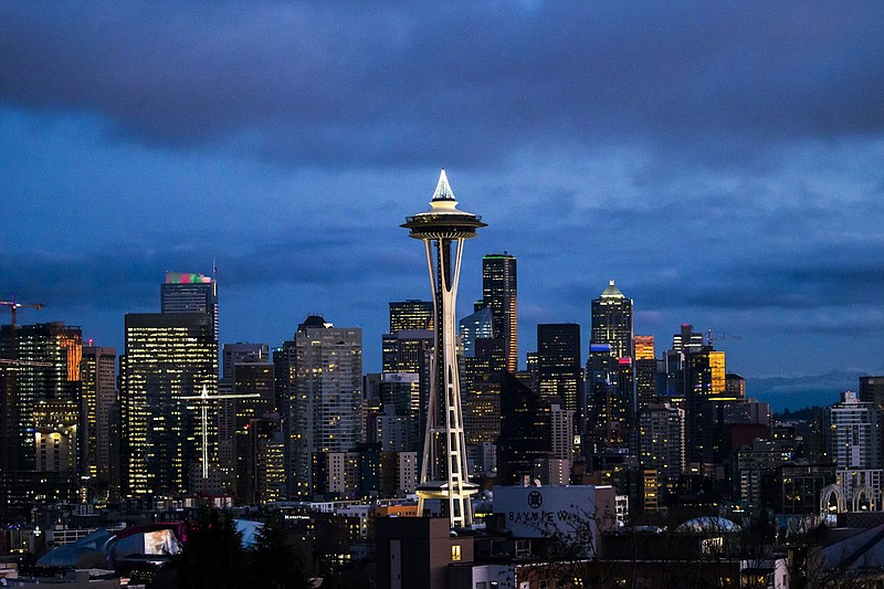 The view of the Seattle skyline from Kerry Park on December 24, 2018. (Bettina Hansen/Seattle Times/TNS)