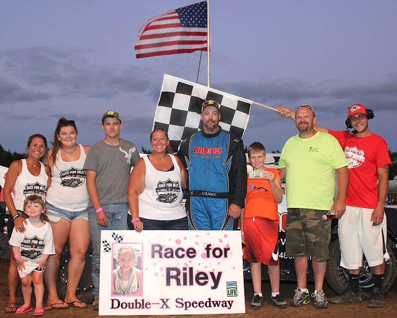 John Clancy Jr of California wins the 'Race for Riley' Dash-4-Cash Sunday night at Double-X Speedway in California, Mo. (Photo courtesy of Carol Wirts)