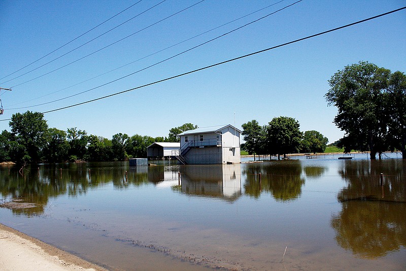 Flood damage is shown from the Missouri River in northern Jefferson City along Cedar City Drive. The recent stretch of flooding lasted 53 days, from May 21 to July 13.