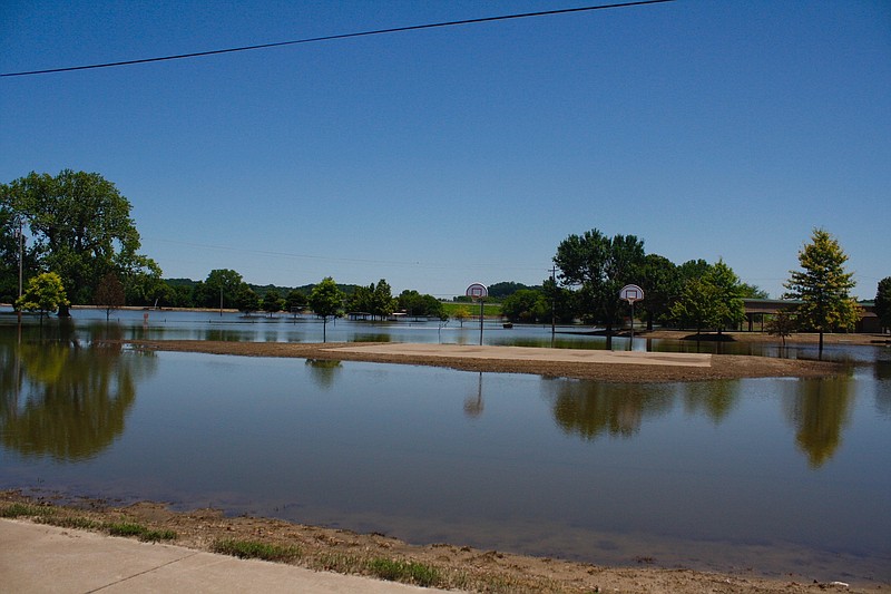 The North Jefferson City Recreation Area was still underwater in June 2019 while the Missouri River was in major flood stage. The Missouri River at Jefferson City was in flood stage for 53 days in 2019 from May 21 to July 13. 
