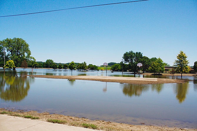 The North Jefferson City Recreation Area is seen underwater in June while the Missouri River was still in major flood stage. The Missouri River at Jefferson City was in flood stage for 53 days from May 21 to July 13.