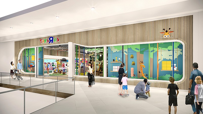 his undated artist rendering provided by Toys"R"Us shows an artist rendering of a new store, which will be about 6,500 square feet — a fraction of the brand's former big box stores, which were about 30,000 square feet. Richard Barry, a former Toys R Us executive and now CEO of the new company called Tru Kids Brands, said the company has entered a partnership with a startup called b8Ta, an experiential retailer to launch what Barry calls an interactive store experience based on a consignment model. Toy makers will pay for space in the stores but will get all the sales. (Courtesy of Toys"R"Us via AP)