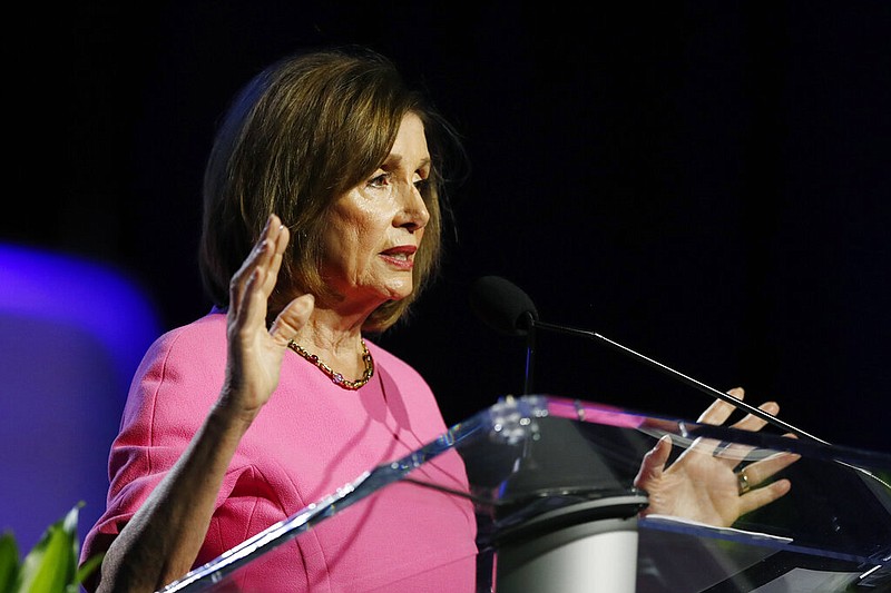 Speaker of the House Nancy Pelosi, D-Calif., addresses the NAACP convention, Monday, July 22, 2019, in Detroit.