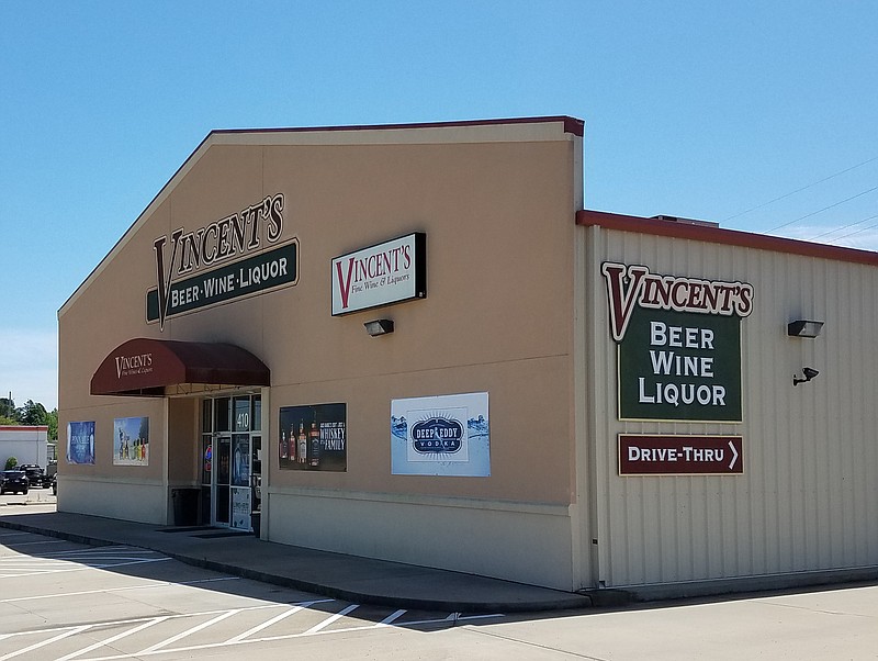 Vincent's Fine Wine and Liquor is shown April 12 at 410 Realtor Ave. in Texarkana, Ark. Florida-based Bloom Medicinals has bought the property for an estimated $896,000 and paid $7,500 for a city license to operate one of Texarkana's two medical marijuana dispensaries there, public records show.