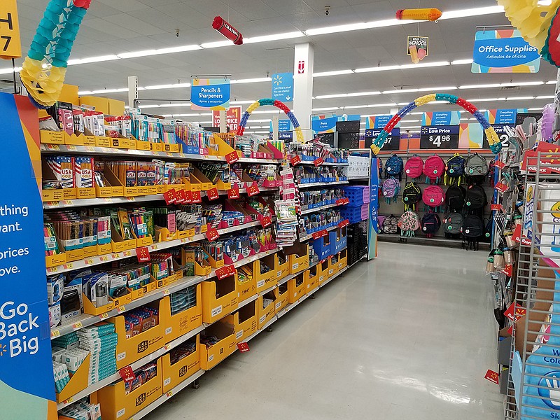  A local Walmart is ready for the upcoming back-to-school sales tax holiday weekends in Texas and Arkansas. Arkansas' is this weekend and Texas' is next.
