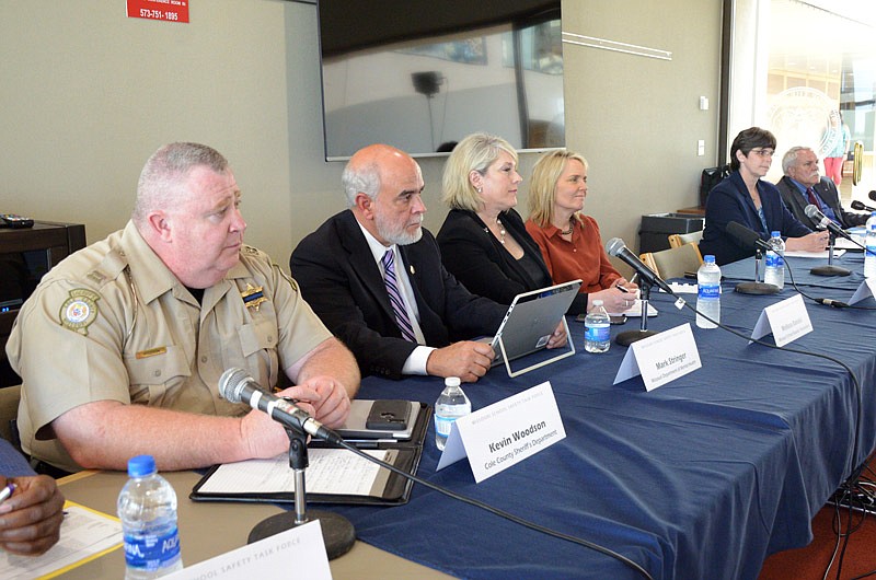 
The Missouri Governor's School Safety Task Force meet Thursday, May 16, 2019, at the Truman State Office Building in Jefferson City.