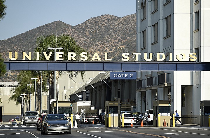 In this Aug. 23, 2016 file photo, the entrance to the Universal Studios lot is pictured in Universal City, Calif. Universal Pictures has canceled the planned September 2019 release of its controversial social thriller "The Hunt" in the wake of recent mass shootings and criticism from President Donald Trump. The studio said in a statement Saturday, Aug. 10, 2019, that it had decided to cancel the film's release altogether, saying "we understand that now is not the time" for the film. (Photo by Chris Pizzello/Invision/AP, File)